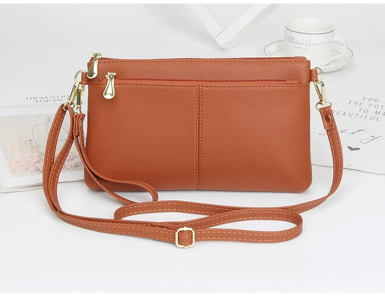 Fashion Women Clutch Bag PU Leather Crossbody Bags Small Shoulder Handbag Female Mobile Phone Purse Bags