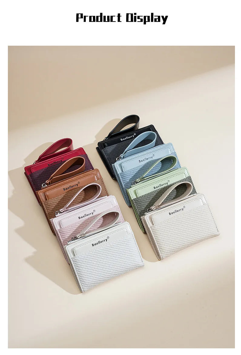 Baellerry Fashion Zipper Wallets Buckle Coin Purse Hand Women's Short Wallet Bifold Multi-slot Card Holder