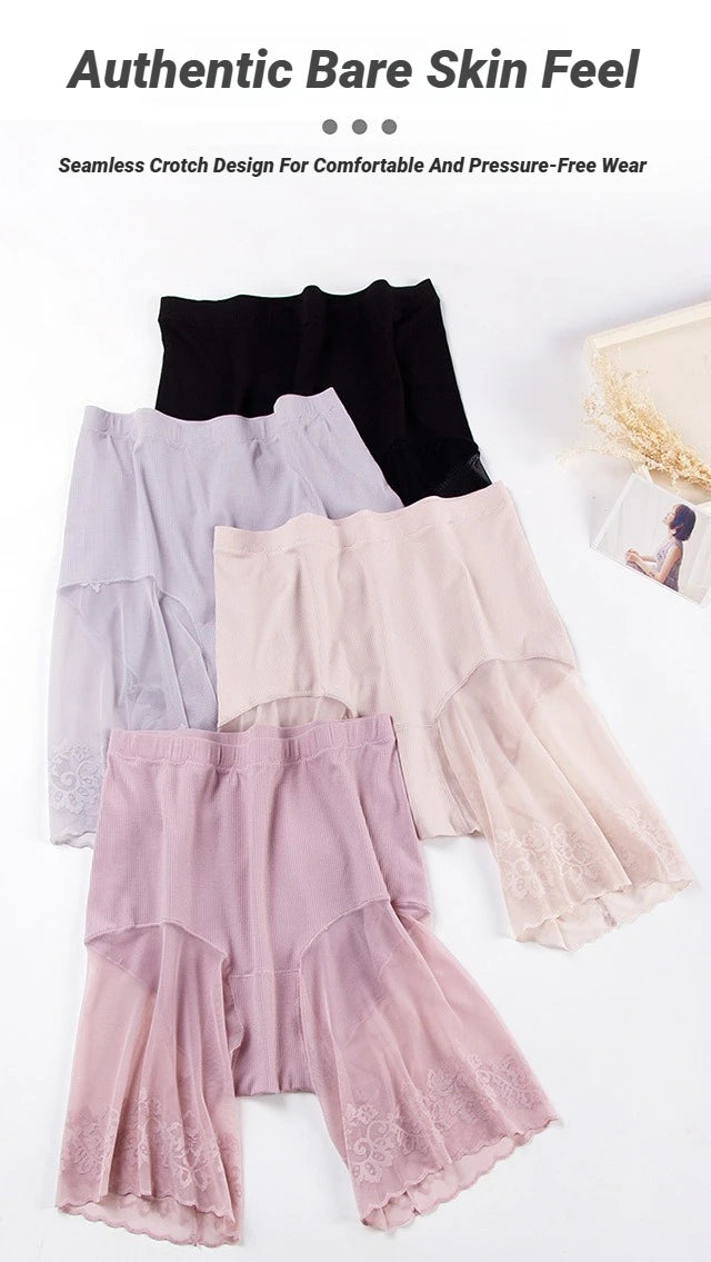 Plus Size Safety Short Pants Summer Women Seamless Underskirt Shorts Anti Rub Thigh Boyshorts Sexy Lace Boxers Pregnant High