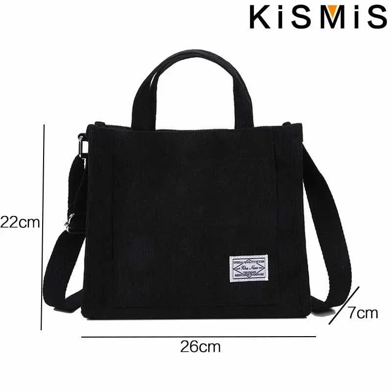 Velvet Corduroy Shoulder Bag Ladies Large Capacity Crossbody Tote Multi-Pocket Versatile Daily Fashion Purse Adjustable Strap