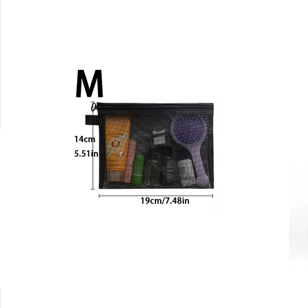 1/5/10pcs Mesh Clear Cosmetic Bags Women Black Makeup Bag Portable Travel Toiletry Organizer Case Lipstick Storage Pouch Gift
