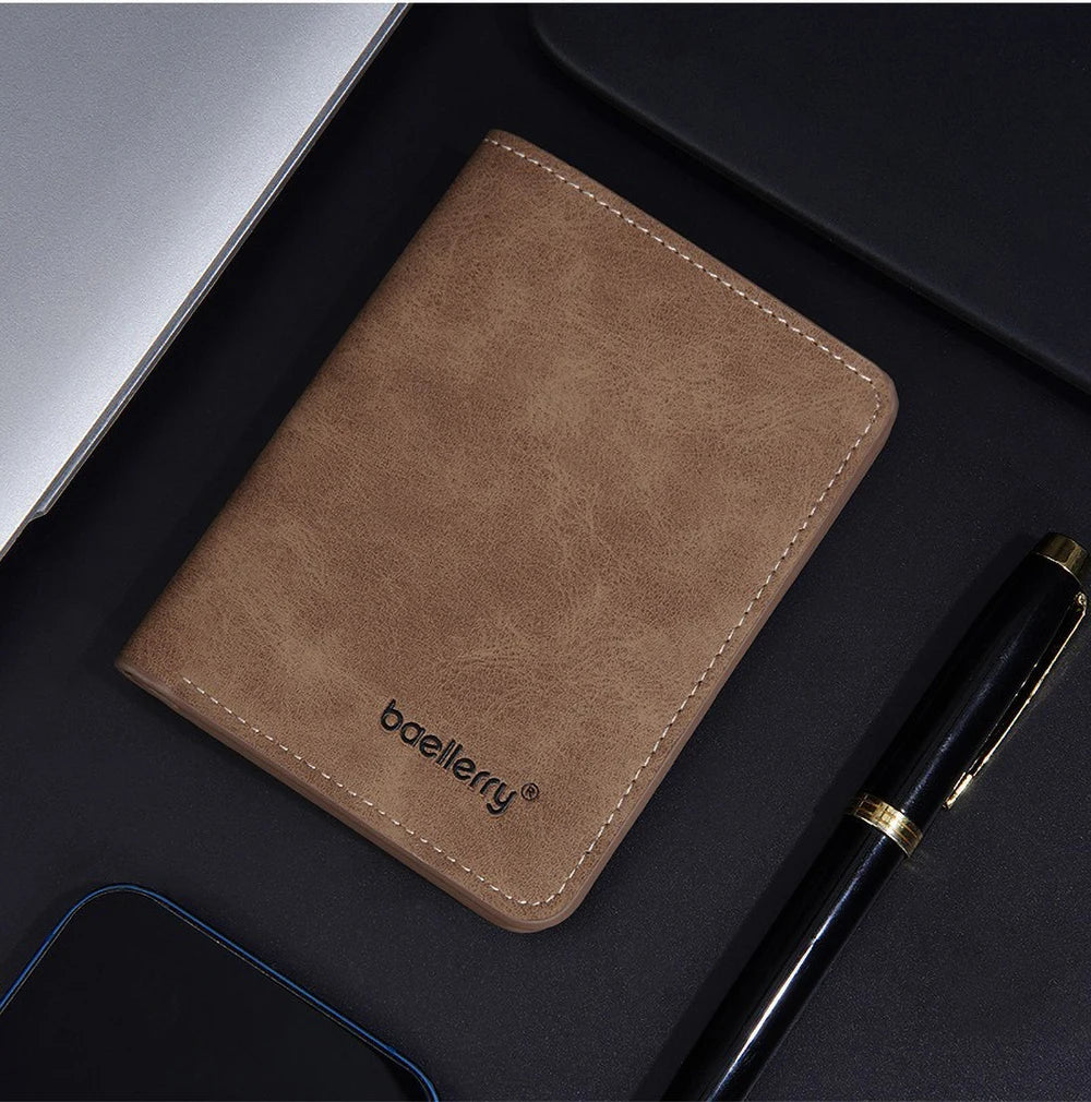 Baellerry Wallet for Men PU Leather Front Pocket Minimalist Money Clip Travel Essentials