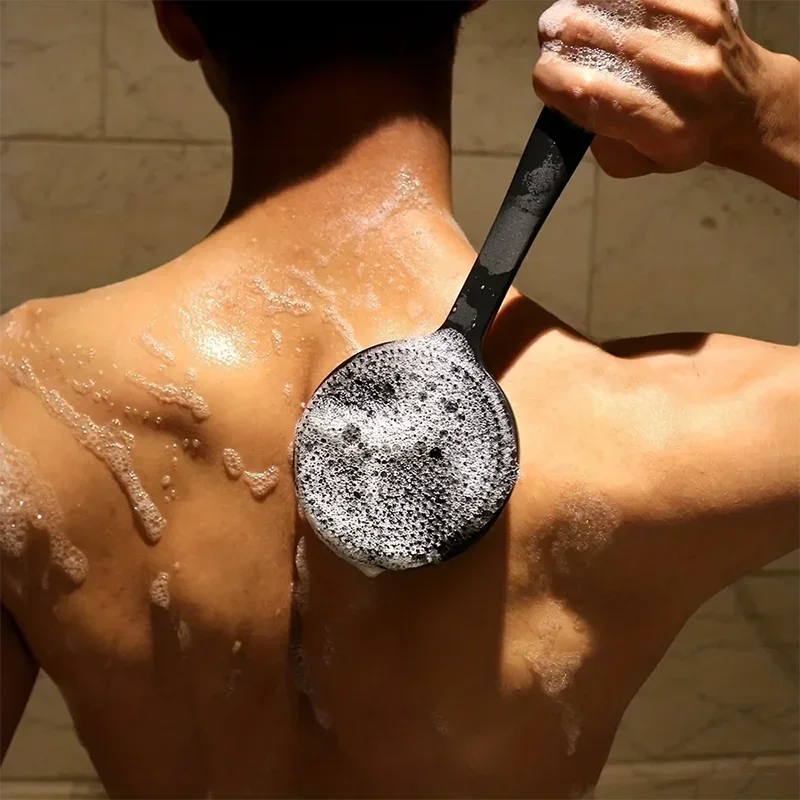 Silicone Body Scrubber Back Brush for Shower Long Handle Body Deep Cleansing and Exfoliating Massage Double-Sided Soft Bristles