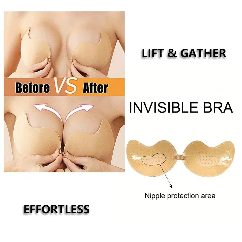 Invisible Stick-On Lift Bra, Strapless & Seamless Push Up Anti-convex Bra, Women's Lingerie & Underwear Accessories