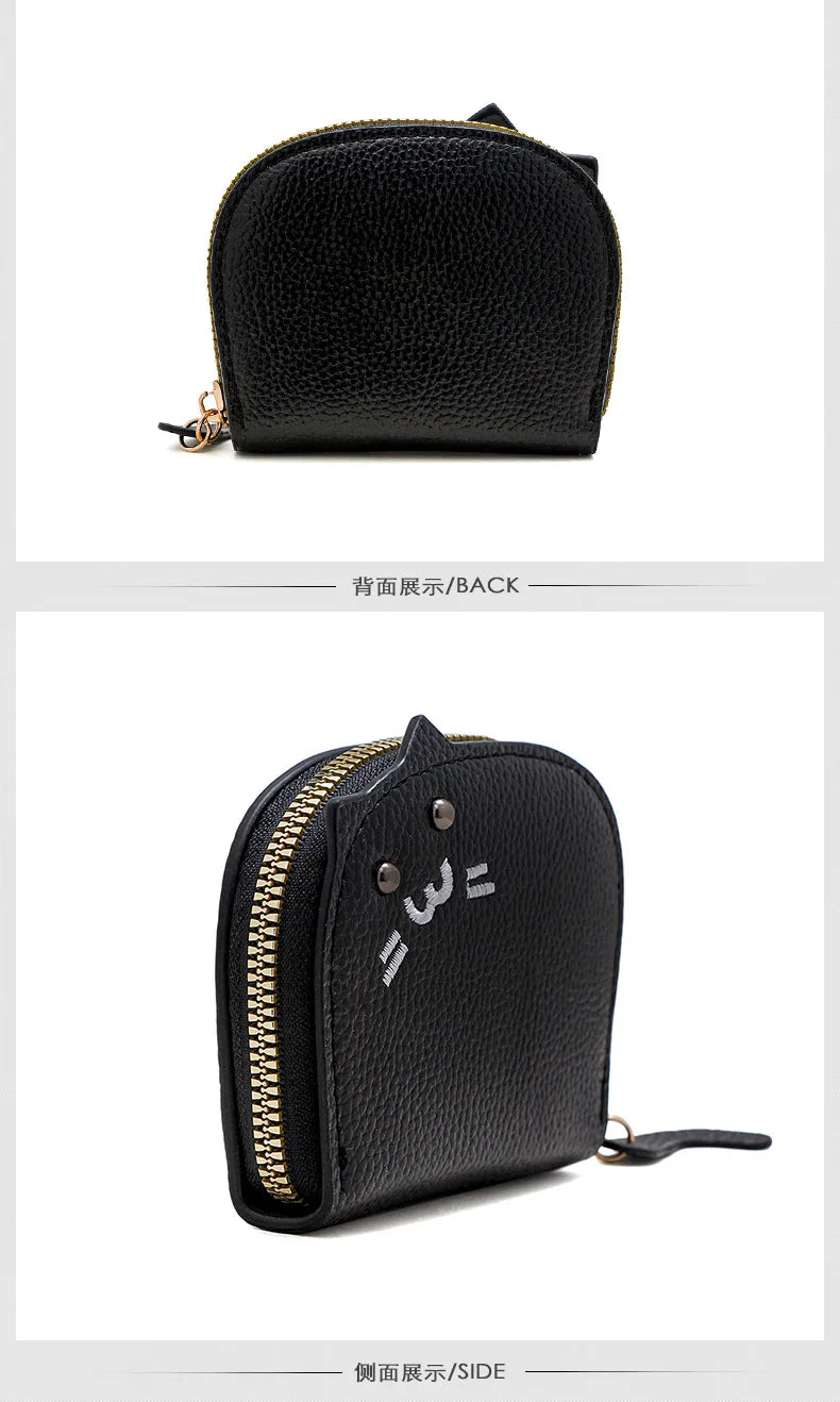 Women's Wallets New Cartoon Cat Compact Kawaii Cute Fashionable Trendy Small Card Bags Portable Large Capacity Coin Purses Girl