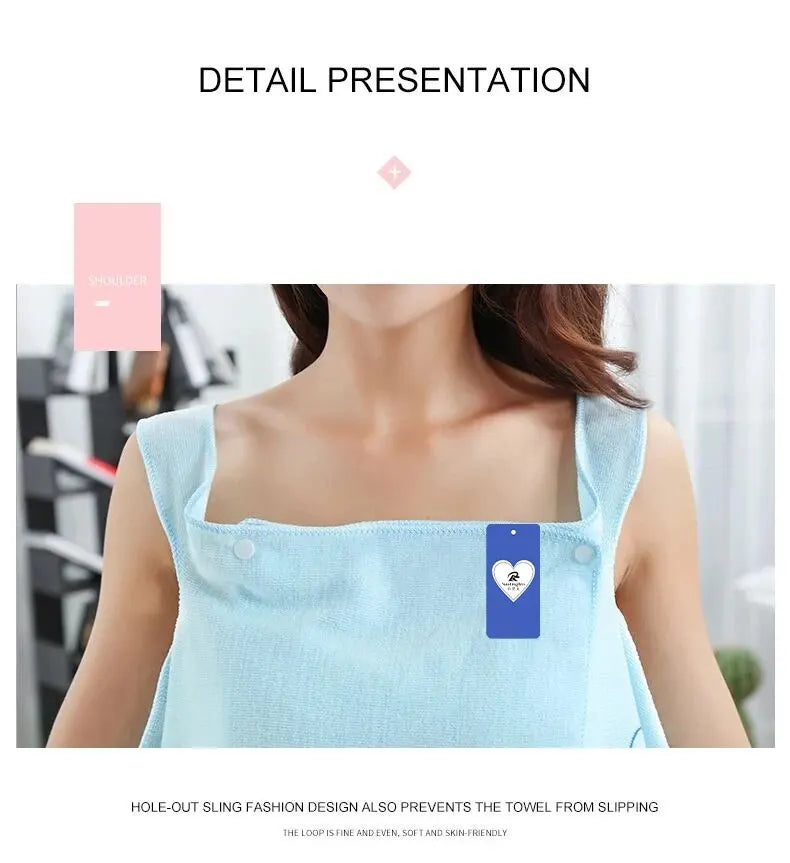 Love Rabbit Thickened Wearable Bath Towel Adult Women Absorbent Chest Bath Skirt for Sauna And Steam Wipe