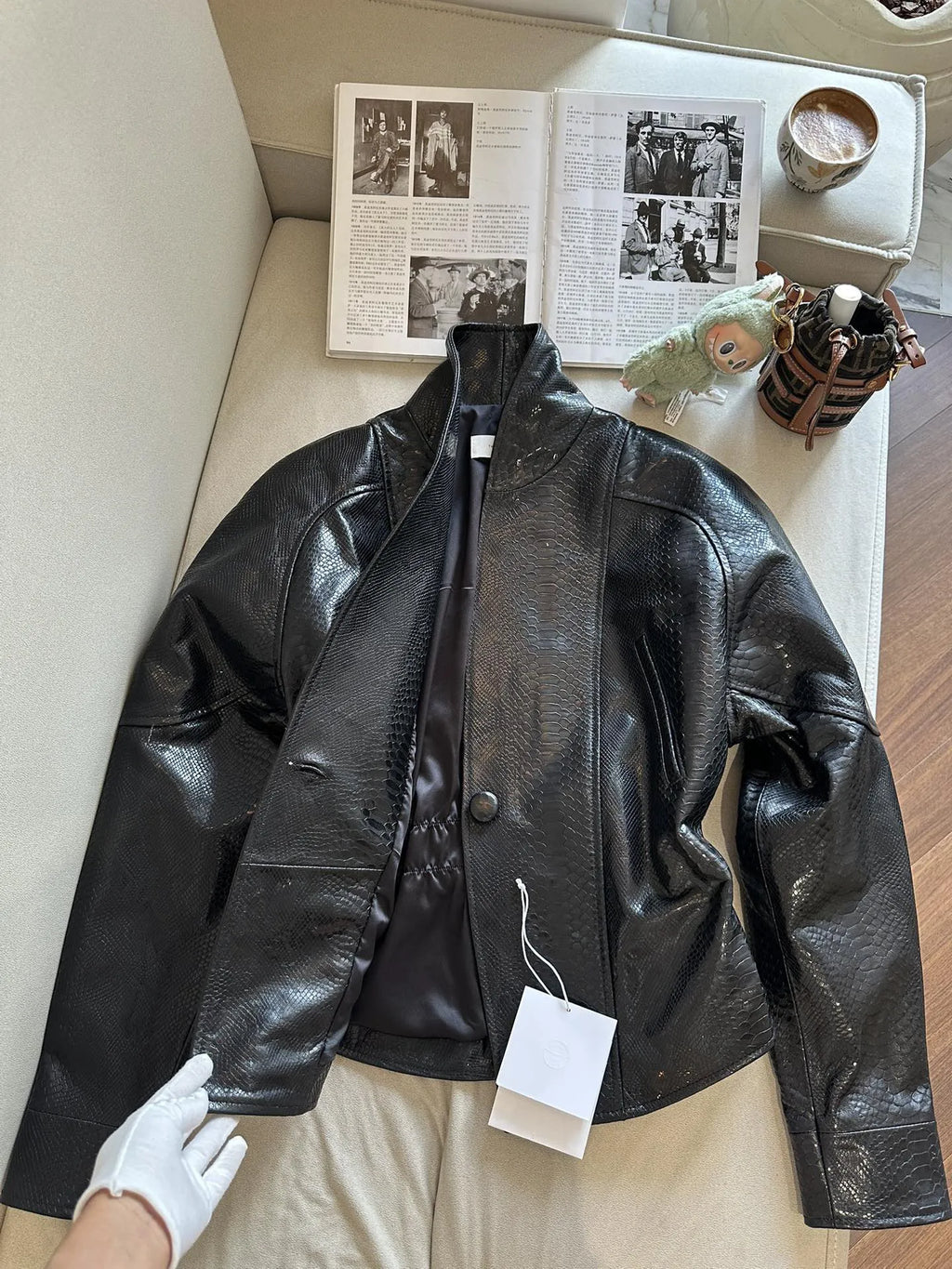 Natural Lambskin Leather Jacket for Women, 100% Genuine Leather Sheepskin Leather Women Coat, Long Sleeves, H1013