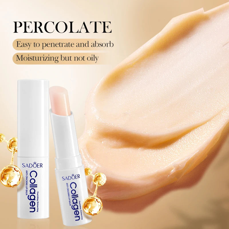 SADOER Collagen Moisturizing Lip Balm Nourishing Anti-Cracked Long-Lasting Hydration 1/2/3/5PCS Stick Lip Skin Care