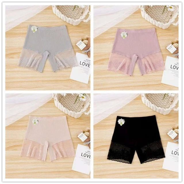 Plus Size Safety Short Pants Summer Women Seamless Underskirt Shorts Anti Rub Thigh Boyshorts Sexy Lace Boxers Pregnant High