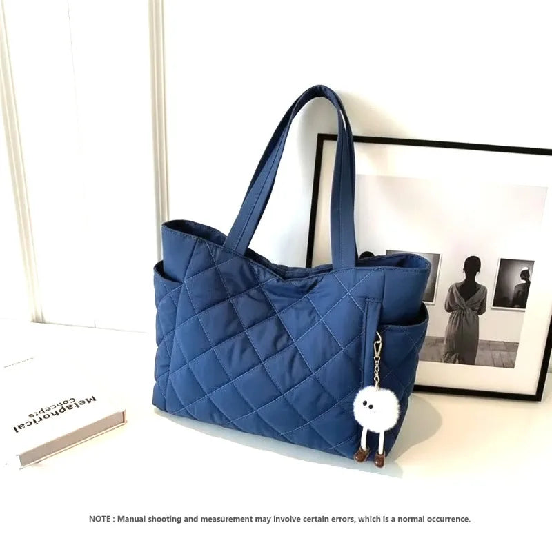 HOMEFISH Rectangular Large Capacity Single Shoulder Bag for Commuting To Work Tote Bag in Korean Style Casual Handle Bag