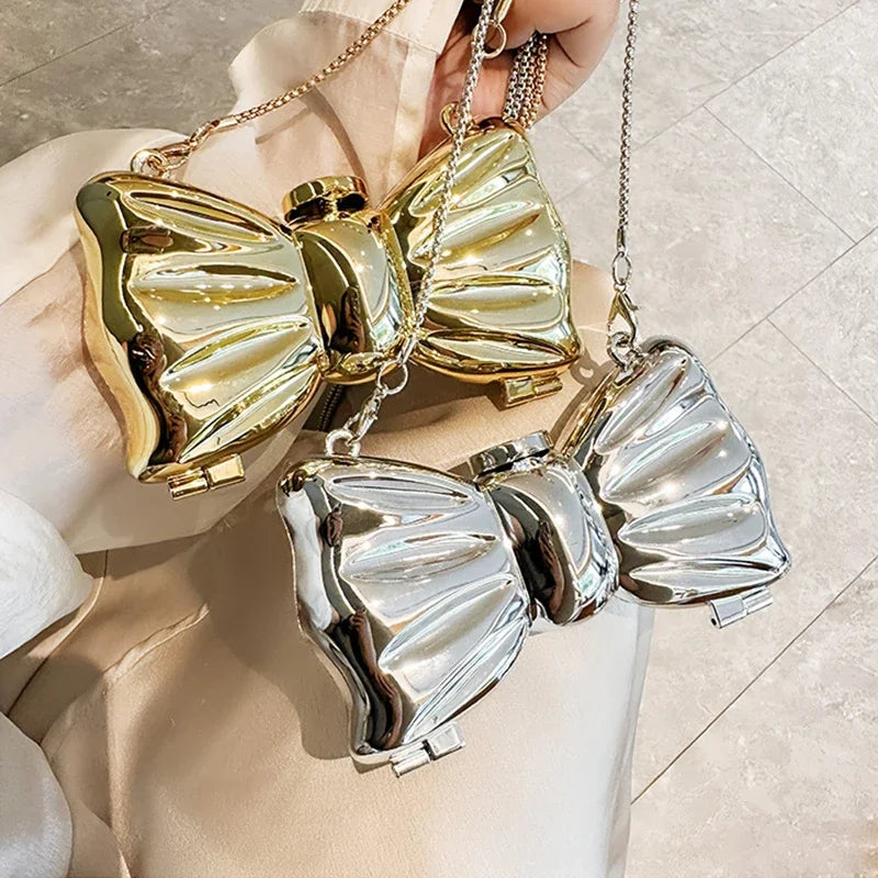 Golden Evening Bag Purses and Handbags Luxury Designer Shoulder Bags Funny Shape Party Wedding Round Acrylic Shiny Clutch Purse