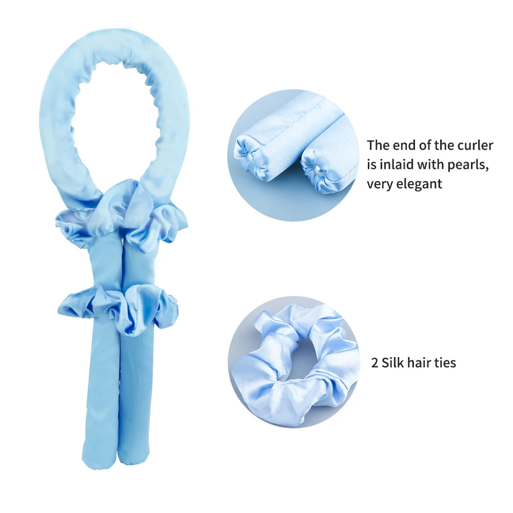 Heatless Curling Rod Headband No Heat Silk Curls Ribbon Hair Rollers Sleeping Soft Headband Lazy Hair Curlers Hair Styling Tools