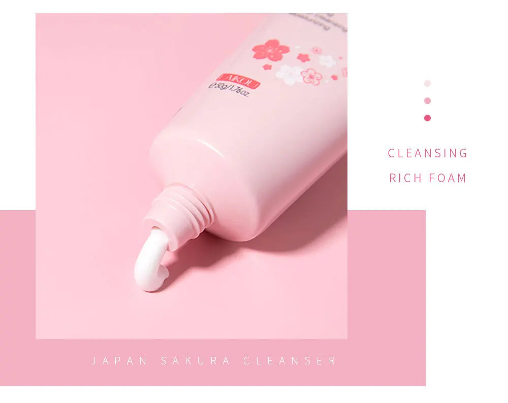 Laikou Japan Sakura Gentle Face Wash Hydrating Oil Control Niacinamide Hyaluronic Acid Daily Facial Cleanser For All Skin Types