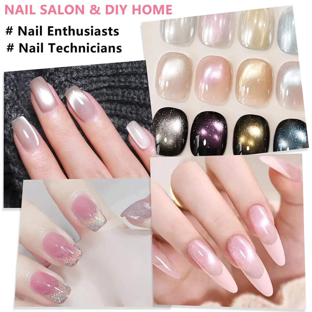 1/2Pcs Cat Eye Magnetic Set Ball With Nail Magnetic Stick Tool Set Double-head Strong Magnet Pen 3D Cat Eye Gel Nail Supplies