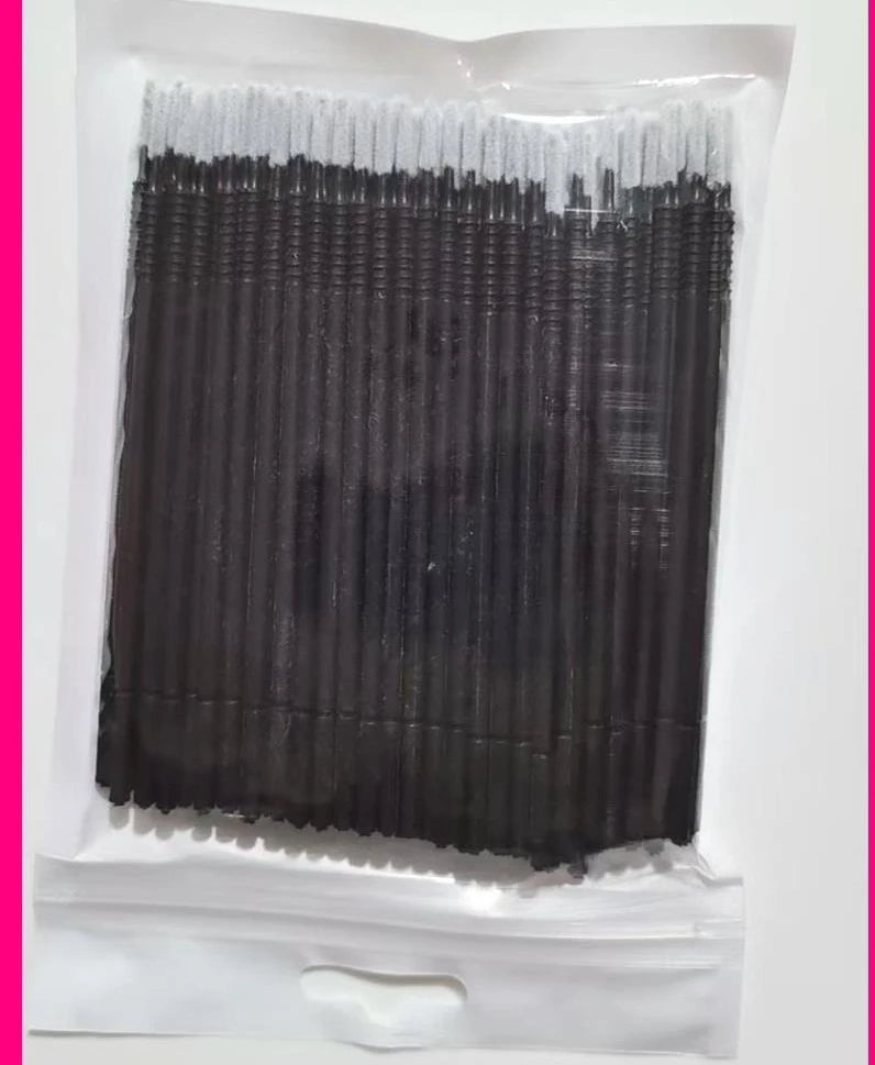 Wholesale 100pcs Long Head Bendable Micro Brushes Lash Extensions Eyelash Glue Cleaning Brush for Eyelashes