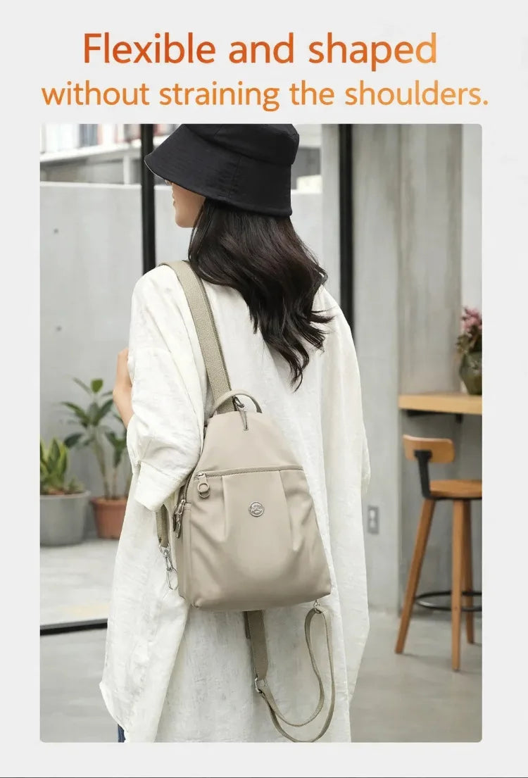 Women's Lightweight Mini Backpack, Oxford Cloth Chest Bag with Anti-theft Function, Simple Stylish Versatile Convertible Daypack