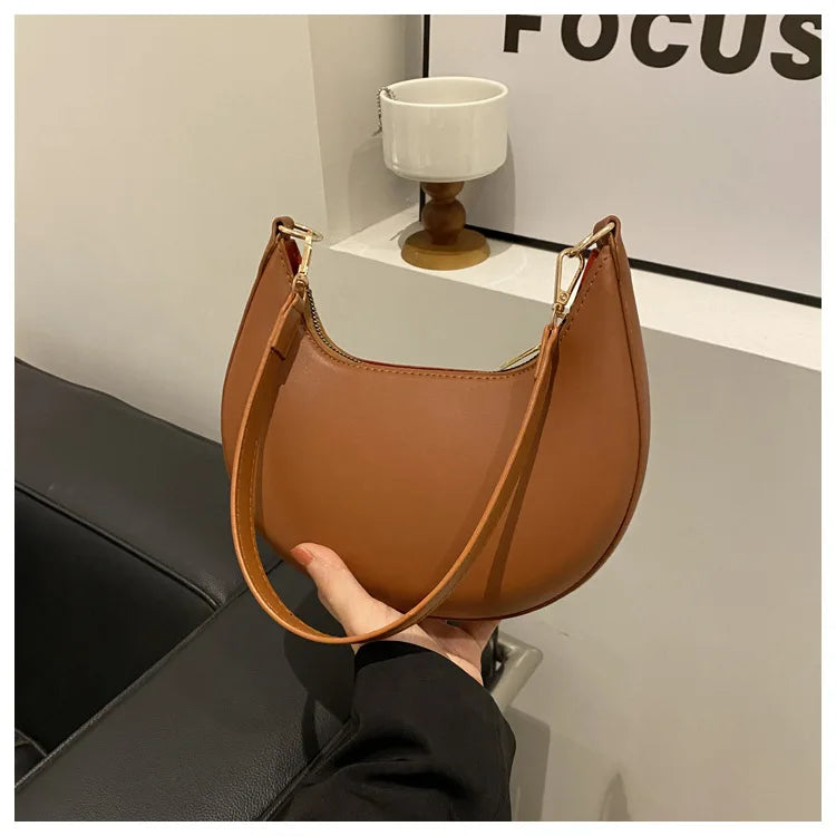 New Fashionable High-end Moon-shaped Baseball Bag Showing Luxury Women's Single Shoulder Bag Elegant lady Handbags bolso mujer