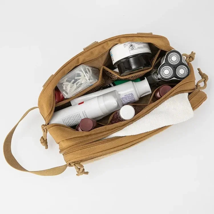 Tactical Travel Toiletry Bag For Men Women Outdoor Hygiene Organizer Bag Molle Attachment Tool Pouches Hanging Small Dopp Kit Mens Shaving Kit Shower Bag For Camping Fishing Hiking Gym Multi Purpose Outdoor Wash Gear Storage