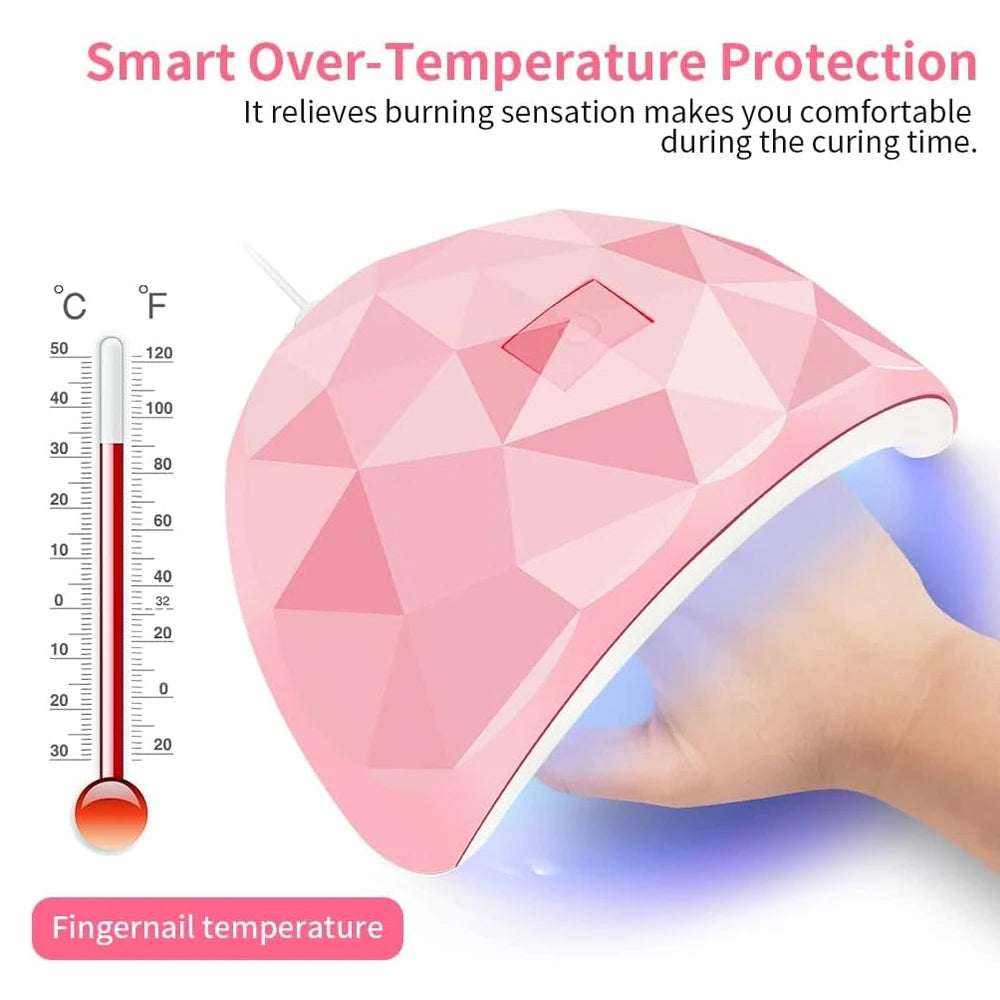 Nail Dryer Lamp UV Light for Nails Eyes Protection UV Lamp for Gel Nails Gel Nail Polish Curing Dryer Home Salon Tool