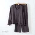 Couples Spwear Cotton Gauze Long Sve Home Clothes Set Women's Pure Cotton Men's Spring Autumn Season Button Decor