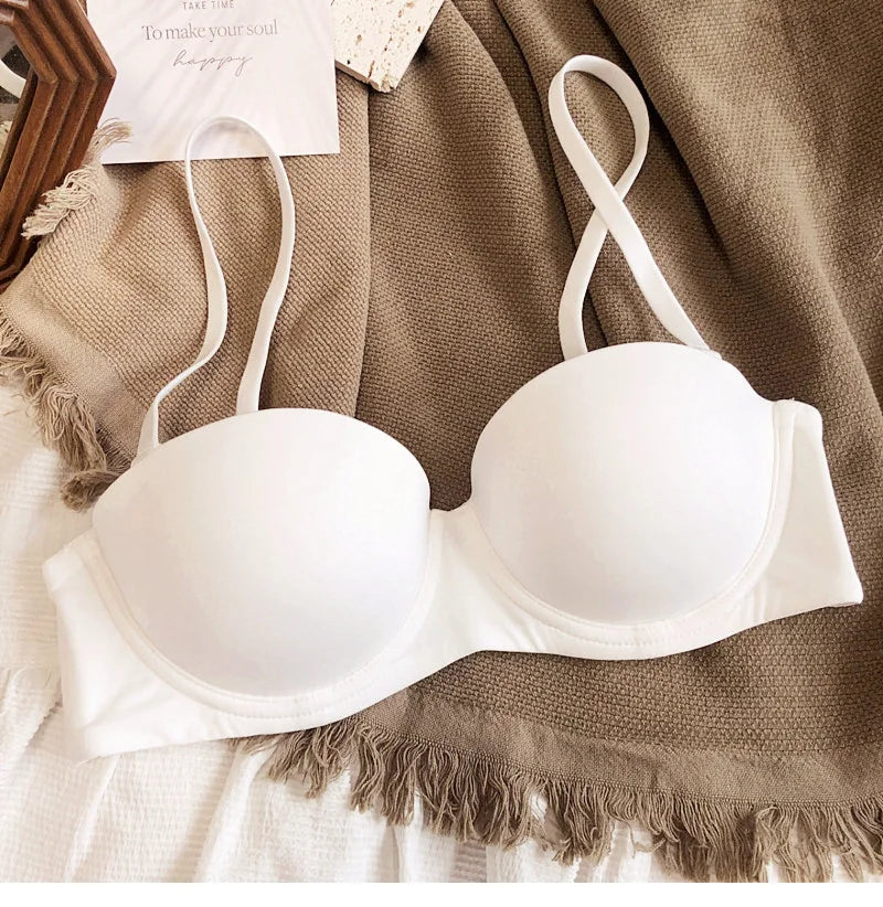 1/2 Cup Seamless Bras For Women Underwear Push Up Bra Bralette Comfort Soft Invisible Brassiere Non-Wire Simple Sexy Lingerie Pu