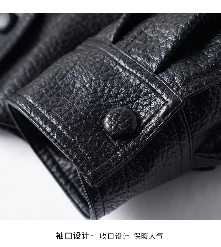 fashion genuine leather jacket woman, 2025 autumn sheepskin coat