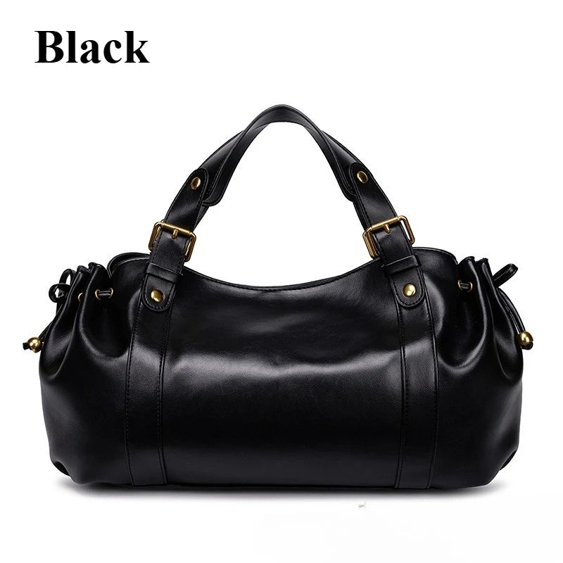 Women's Simple Crossbody Bag Elegant And Versatile Boston Style Work Interior Polyester Soft Handbag