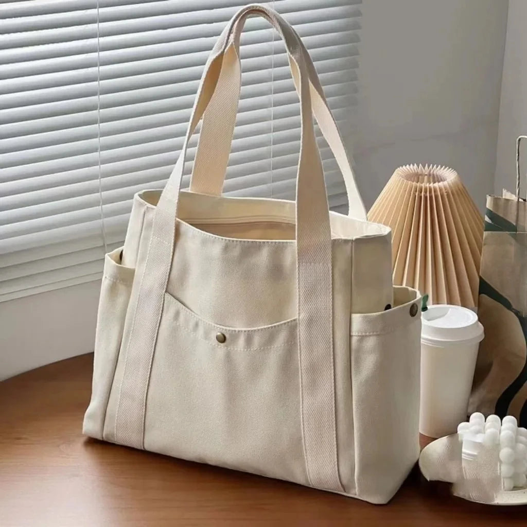 Versatile Forest Style Women'S Canvas Shoulder Bag Large Capacity Book Storage Student Bag For Classroom Travel Daily Use Durabl