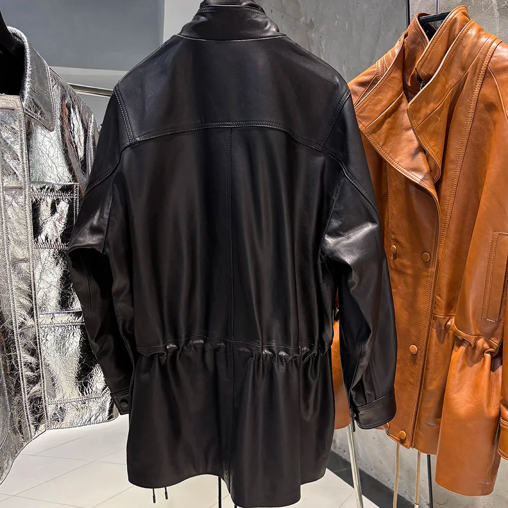YOLOAgain 2025 Autumn Oversized Leather Jacket Coat Women High Quality Suede Jacket