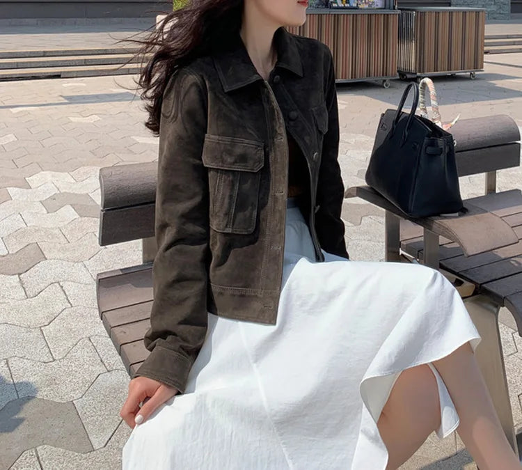 Classic Quality Leather Jacket For Women 2025 Winter Cashmere Suede Leather Coat Female Slimming Versatile Jaqueta Streetwear