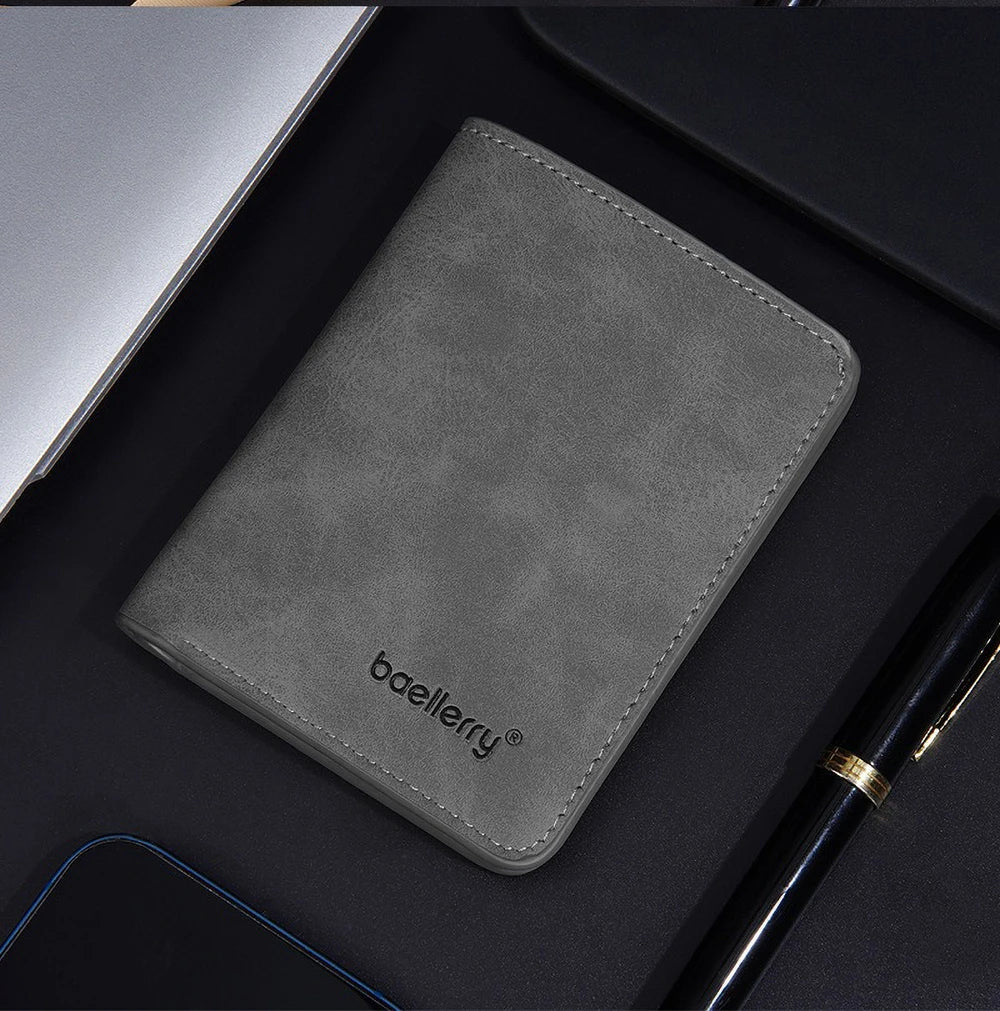 Baellerry Wallet for Men PU Leather Front Pocket Minimalist Money Clip Travel Essentials