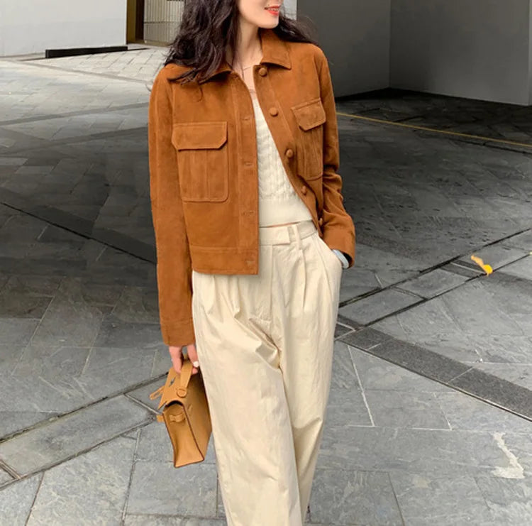 Classic Quality Leather Jacket For Women 2025 Winter Cashmere Suede Leather Coat Female Slimming Versatile Jaqueta Streetwear