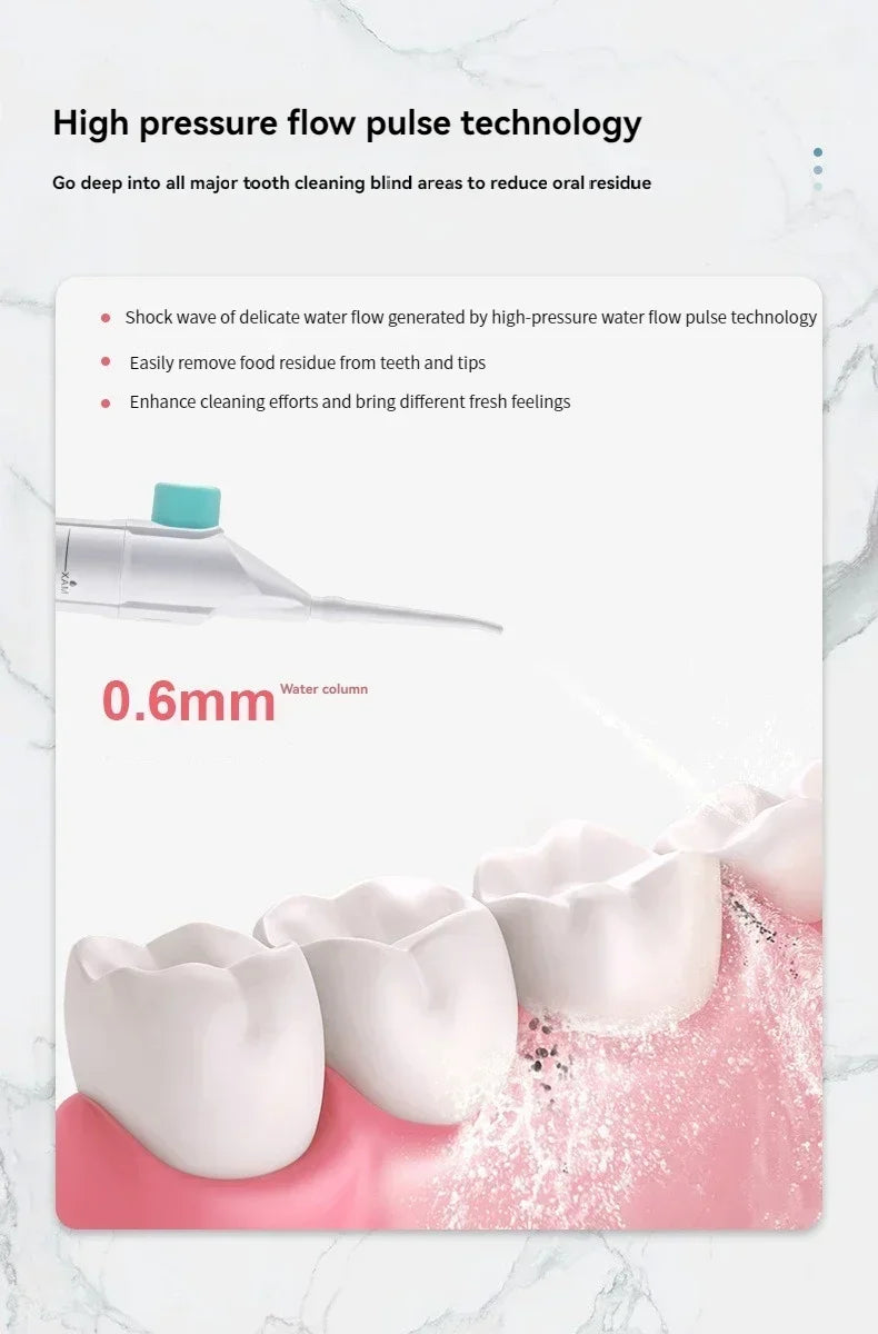 1PC Electric High-Pressure Water Flosser - Manual Pulse Jet Cleaner for Teeth & Gums, Portable Oral Irrigator with Deep Cleaning