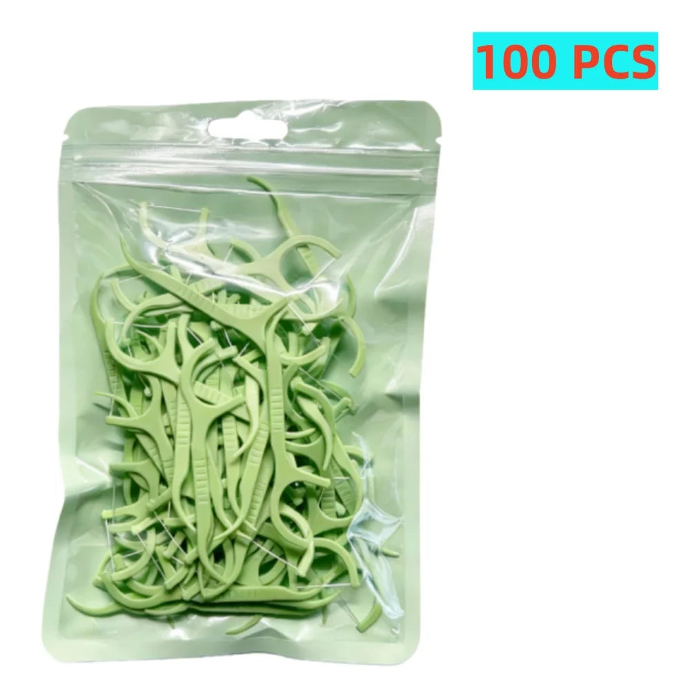 500 Pieces Ultra-Fine Dental Floss Picks for Adults Portable Toothpicks And Floss Combination Bulk Pack Household Dental Care Se