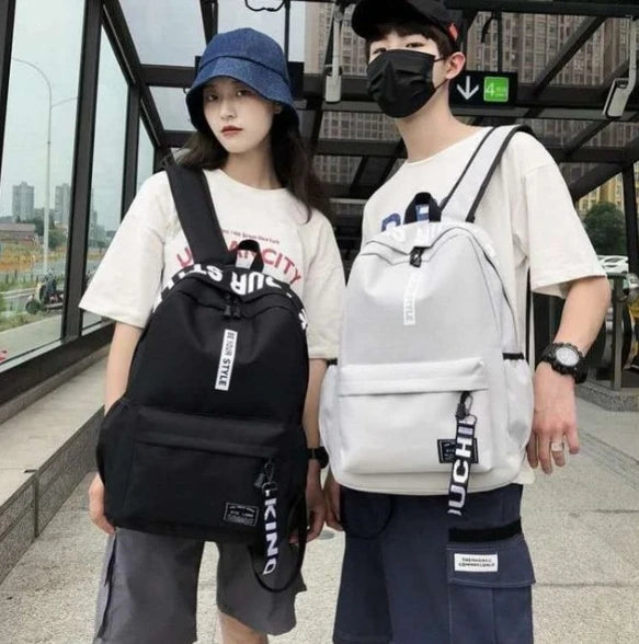 Fashion Trend Backpack for Men and Women Junior High School High School Student Bag Large Capacity Korean Version of Th