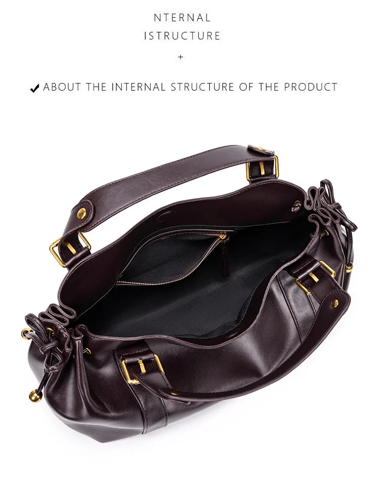 Women's Simple Crossbody Bag Elegant And Versatile Boston Style Work Interior Polyester Soft Handbag