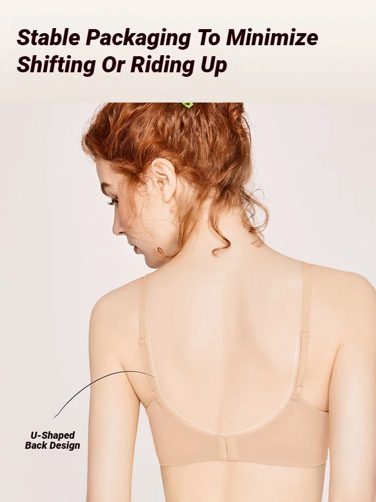 Women Seamless Bra Sexy No Wire Push Up Underwear Girls Students Breathable Thin Bras Female'S Gathered Ice Silk For Comfort