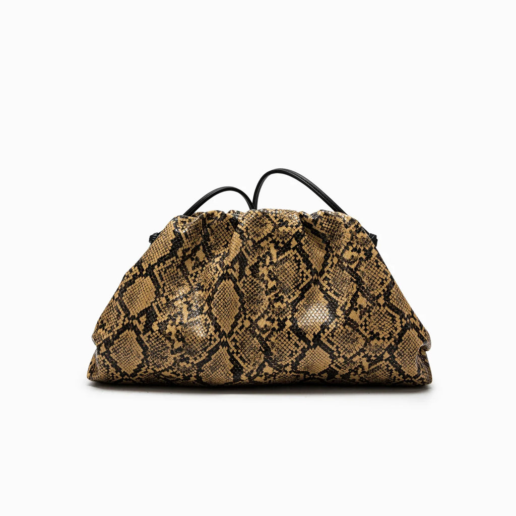 Ruched Serpentine Dumpling Bags for Women Pouch Handbag Cloud Clutch Snake Pattern Shoulder Crossbody Bag Luxury Designer Bag