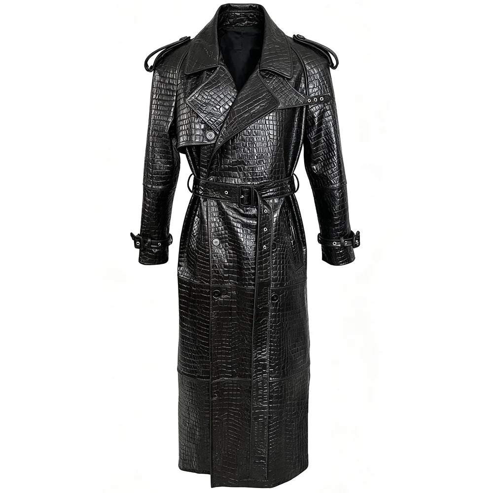YOLOAgain 150cm Extra Length Real Leather Trench Coat Women Double Breasted Suede Coat Female