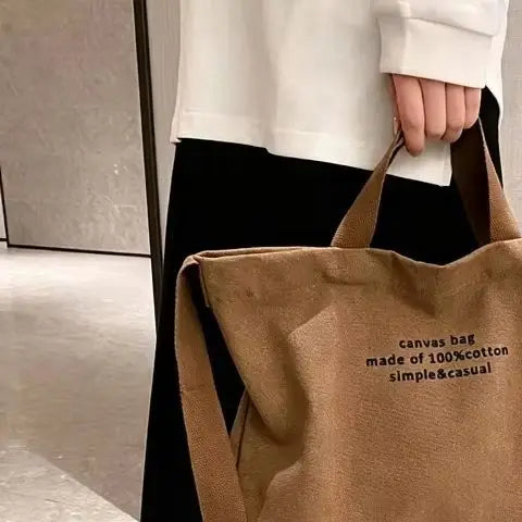 Japanese Canvas Men's and Women's Simple Cross-body Bag Wash Canvas Thick Handbag Large Capacity Arts Students Package Satchel