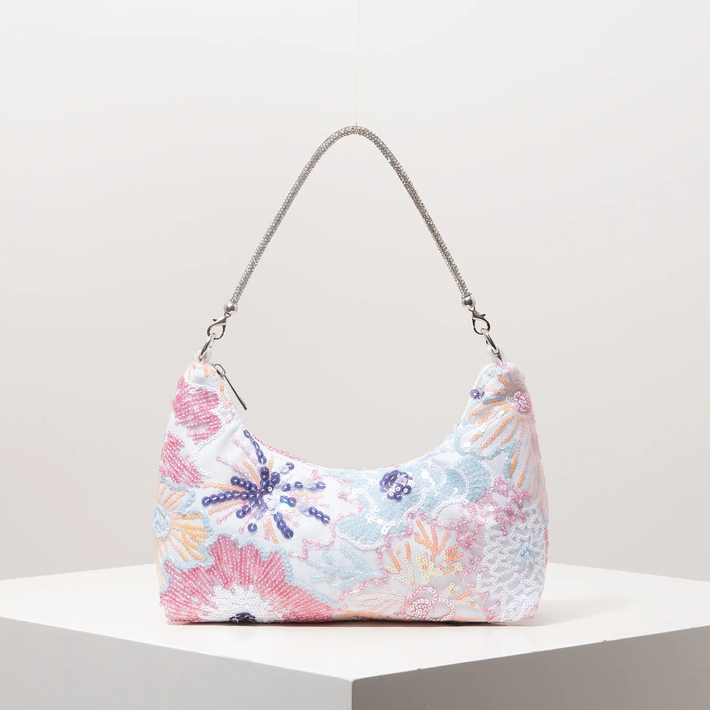 Shoulder Bag,Floral Pop,Sequin Bag,Embroidery,Gala Night,Party Outfits,Prom Bag,Wedding Items,Elegante,Valentine,Random Pattern