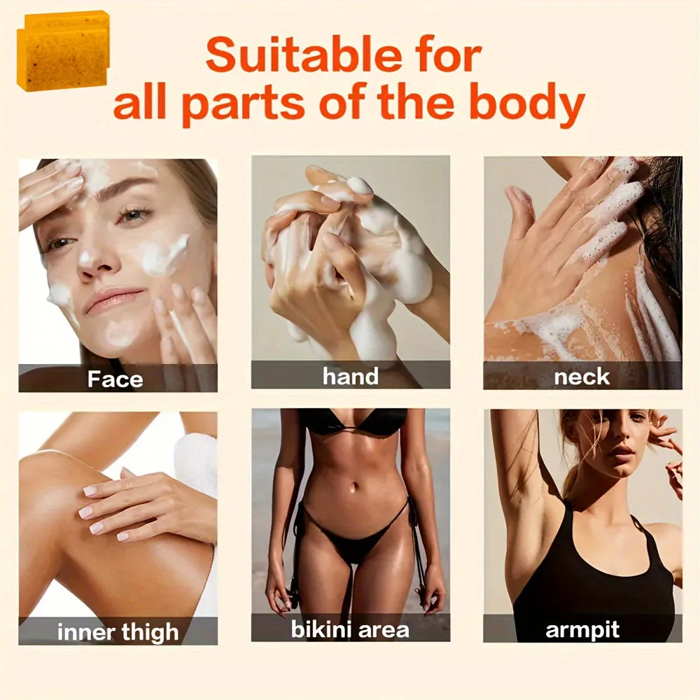 1/2/4/6Pcs Turmeric Kojic Acid Handmade Soap Scrub for Exfoliation, Moisturizing, Deep Cleansing, Spot Removal, Acne Removal