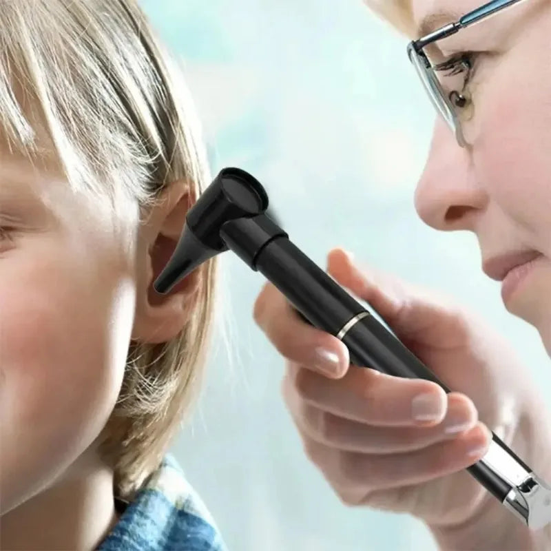 Mini Otoscope Diagnostic Kit with 5 Speculas Magnifying Lens LED Light Flashlight for Nurses Students Doctors