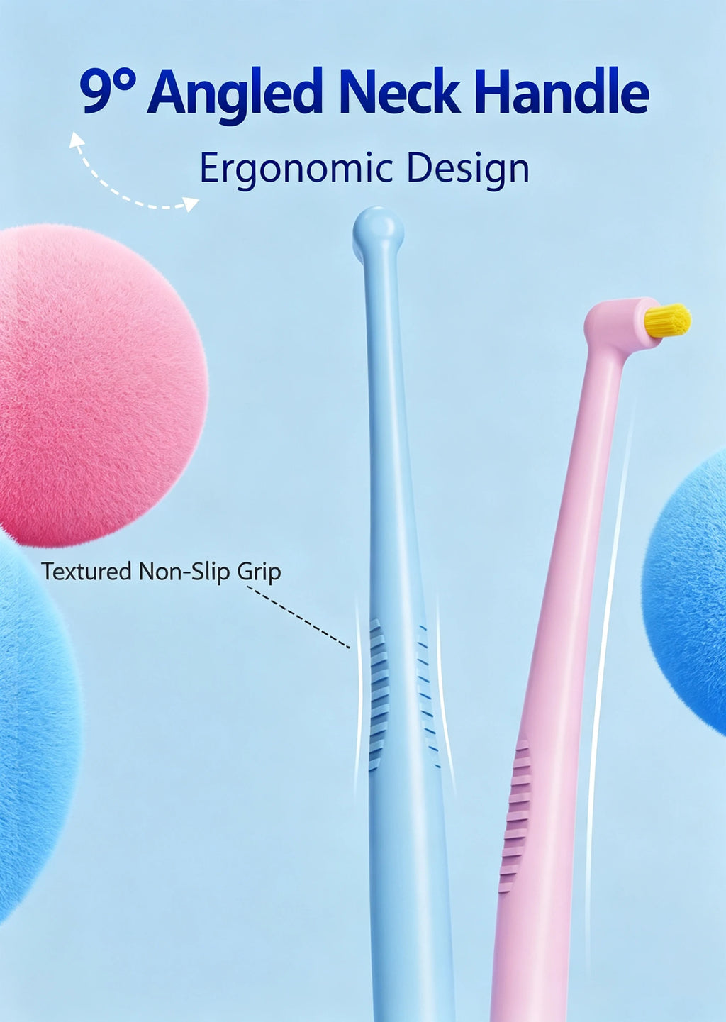 2-Pack Single Bundle Interdental Brushes with Soft Bristles and Colorful Small Brush Heads, Set of Brush Bundles