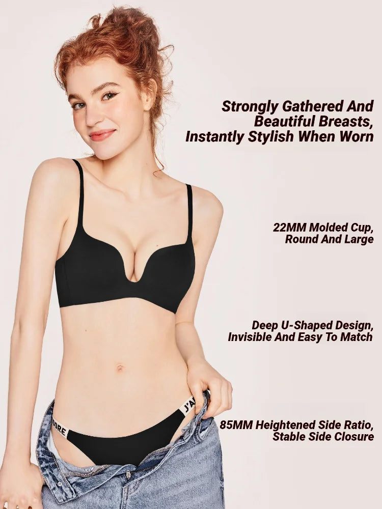 Women Seamless Bra Sexy No Wire Push Up Underwear Girls Students Breathable Thin Bras Female'S Gathered Ice Silk For Comfort