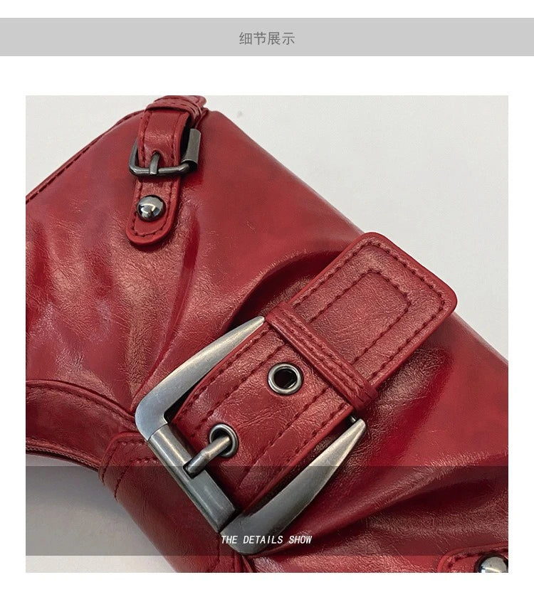 Large-capacity pleated armpit bag for women 2025 new retro commuter temperament motorcycle old style shoulder bag