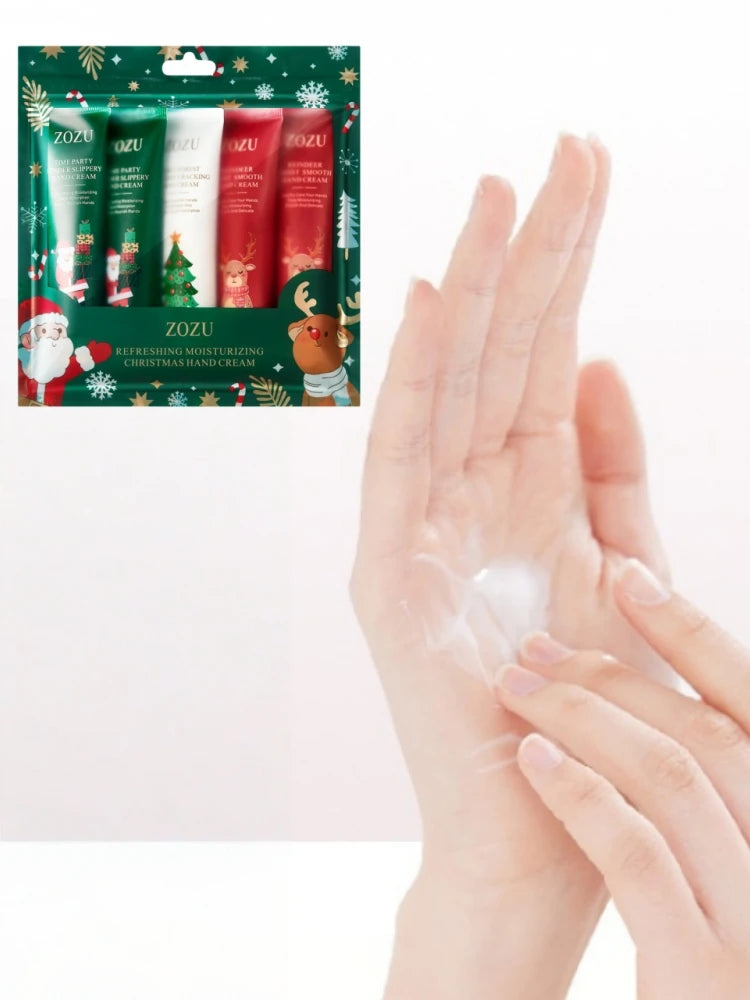 Christmas Gift Box 5-Piece Hand Cream Set, Creamy Texture, Moisturizing Travel-Sized Pack, Durable and Nourishing, Whitening and Smoothing, Women's Hand Care Gift