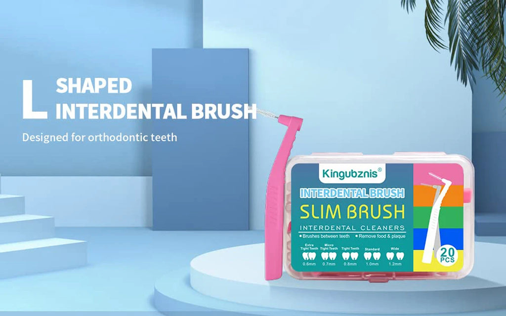 Kingubznis 20pcs  Interdental Brush For Dental Orthodontics Clean Between Teeth Cleaning Tools Soft Mini Brush With Dust Cover