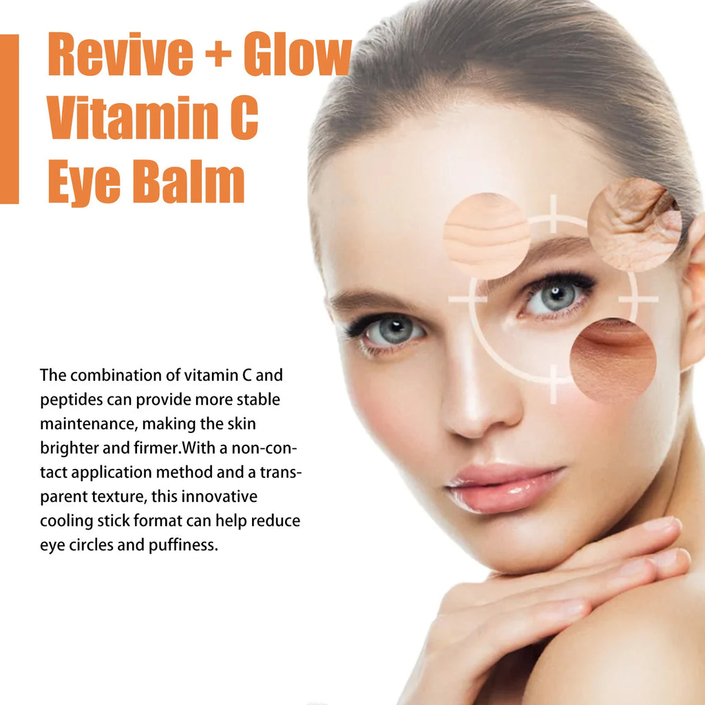 Vitamin C Eye Cream Stick Anti-Wrinkle Moisturizing Balm Eye Bag Removal Dark Circles Reduce Fine Lines Anti Puffiness Eye Cream