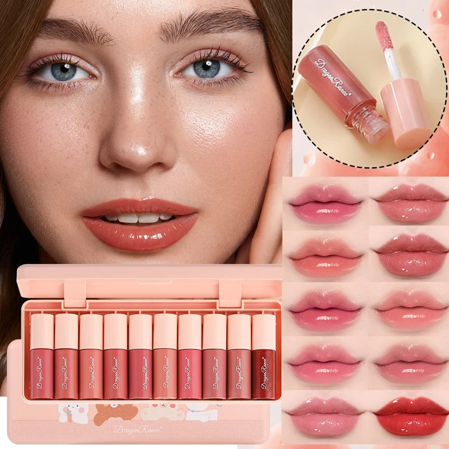 Shimmering Lip Glosses, Easy-To-Apply Lip Glaze, Non-Stick, Non-Fading, Moisturizing, Shiny Lip Gloss